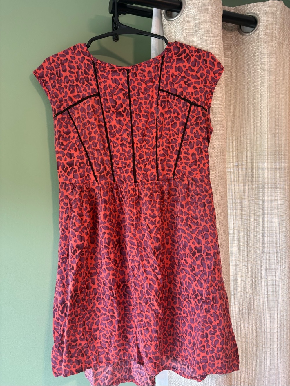 Rusty Red Leopard-Print Cap Sleeve Dress